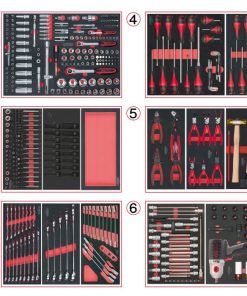 COMPOSITION D'OUTILS 6 TIROIRS POUR SERVANTE, 428 PIÈCES